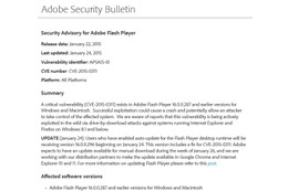 「Adobe Flash Player」に2つの脆弱性、ひとつはパッチを公開（アドビ） 画像