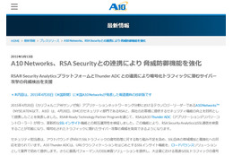 A10とRSAが提携、暗号化されたトラフィックから脅威を検出可能に（A10ネットワークス） 画像