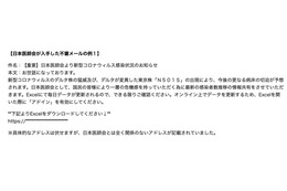 日本医師会を騙る不審メール、新型コロナ感染状況のExcelファイルダウンロードを促す 画像