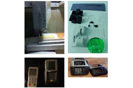 3D印刷機（左上）、ATMスキマー（右上）、偽POS端末（下段）
