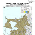 青森県内の地表面へのセシウム134、137の沈着量の合計