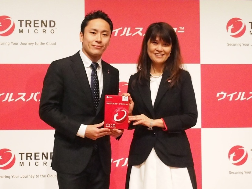 フェンシングの太田雄貴選手（左）とトレンドマイクロ代表取締役社長 兼 CEOであるエバ・チェン氏（右）