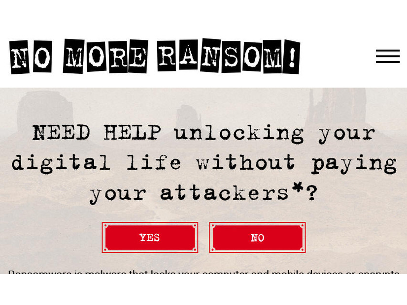 「No More Ransom」（英語サイト）