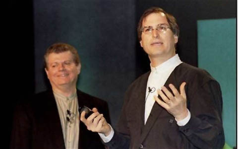 Gil Amelio and Steve Jobs at Macworld Expo 1997