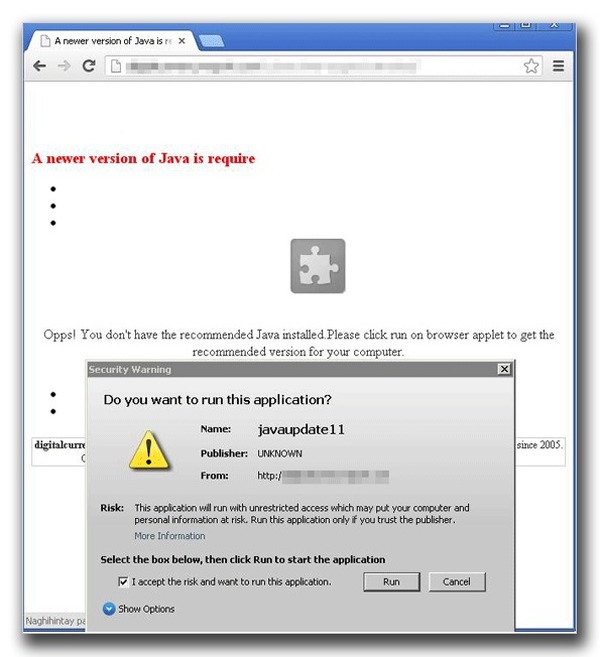 Javaの偽修正プログラムを確認、感染するとPCを遠隔操作される可能性
