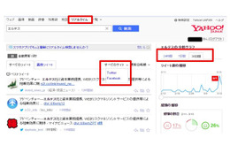 エルテス社 の Yahoo! リアルタイム検索結果例