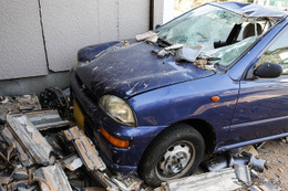 熊本地震で被害を受けた車両