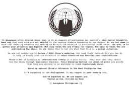 Anonymous Philippinesのメッセージ