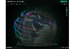 サイバー脅威リアルタイム可視化地図、日本語対応（カスペルスキー） 画像
