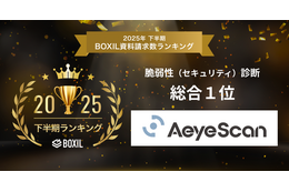 AeyeScan が「2025年下半期 BOXIL資料請求数ランキング」の脆弱性診断 総合部門で 1 位に選出 画像