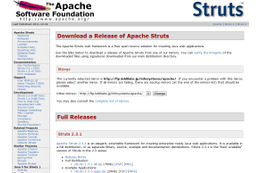 Apache Struts 2.3.1 のダウンロード画面