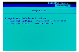Lenovo Thinkpad X1のBIOSに設定されたComputrace