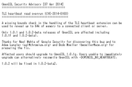 「OpenSSL」の heartbeat拡張に情報漏えいの脆弱性（JPCERT/CC） 画像