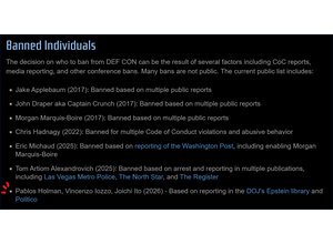 名門ハッカーカンファレンスのDEF CON、伊藤穰一らエプスタイン関連 3 名を異例の “公表追放”