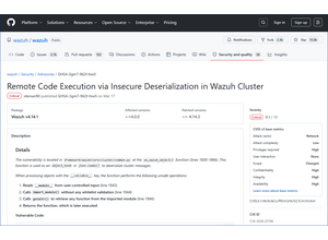Wazuh における遠隔からの任意のコード実行が可能となるシリアライズデータの検証不備（Scan Tech Report）