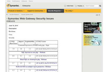 「Symantec Web Gateway」に複数の脆弱性（JVN） 画像