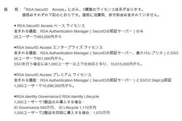RSA SecurID スイート製品発売、オンプレとクラウドのSSOなど提供（EMCジャパン） 画像