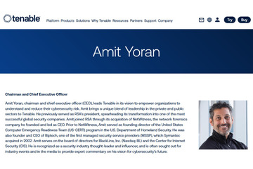 訃報：Tenable 会長兼 CEO アミット・ヨラン氏 54 歳 画像