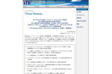 サンドボックス型ゲートウェイ・セキュリティは前年比32倍に--市場動向（ITR） 画像