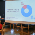 e-Lunch理事長の松田直子氏が子どもとスマホに関する現状を語るデータを紹介