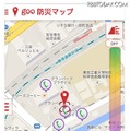 「goo防災マップ」画面