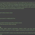 スクリーンショット分析結果例：被害者が YouTube で「ESET アンチウイルスの無料クラック」動画を見ながら、偽のライセンスキーを入力しようとしている瞬間のスクリーンショットであることを LLM が記述できている
