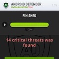 Android用の偽ウイルス対策アプリのスクリーンショット