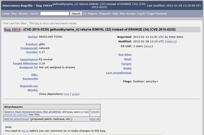 The GNU C Library による脆弱性情報