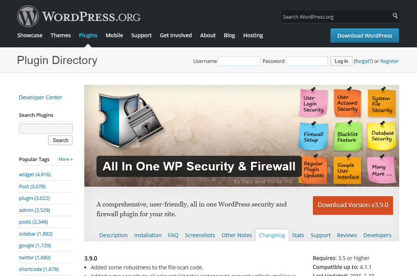 All In One WP Security & Firewallのサイト