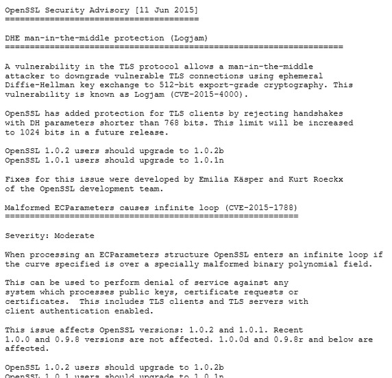 OpenSSLによるセキュリティアドバイザリ