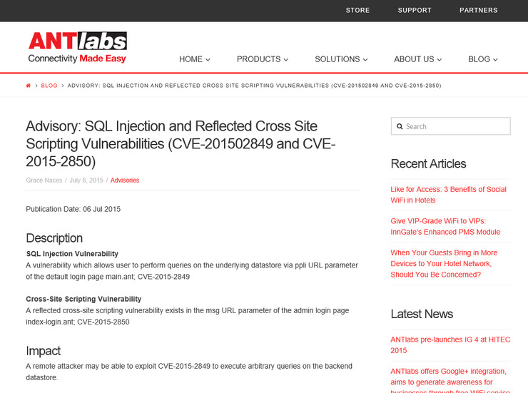 ANTlabsによる脆弱性情報