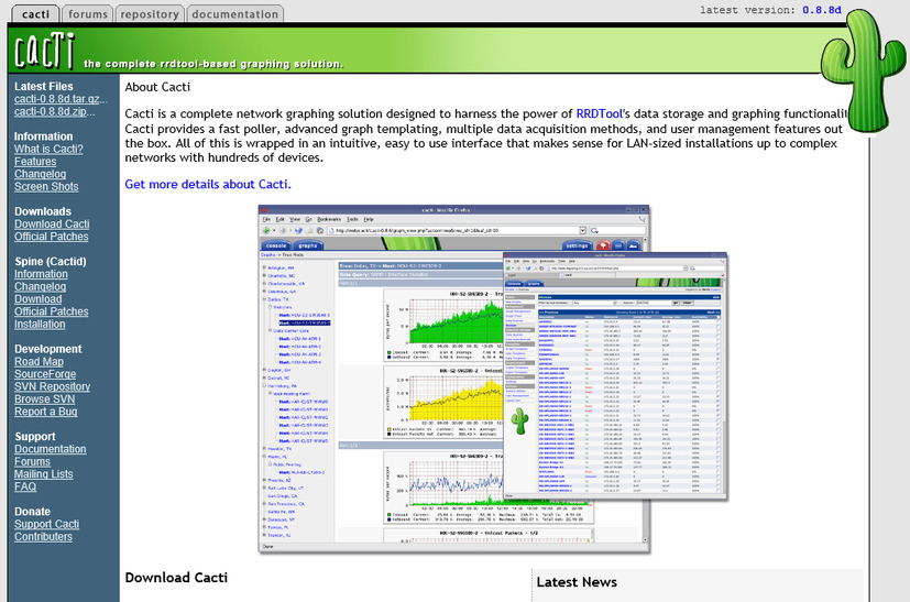 「Cacti」のWebサイト
