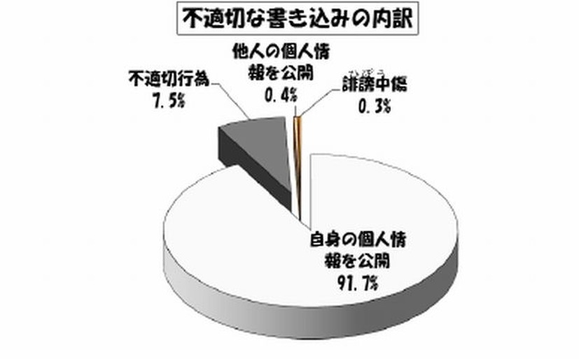 不適切な書込みの内訳