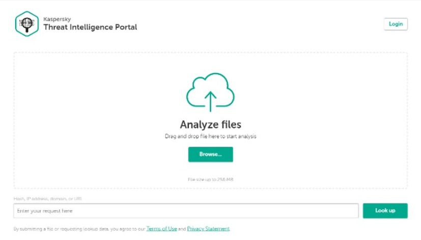 Kaspersky Threat Intelligence Portalトップ画面