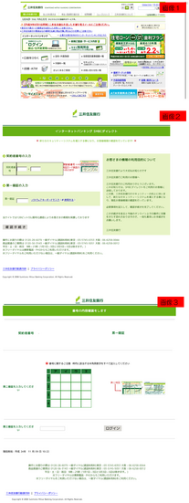 リンク先となるフィッシングサイトの例