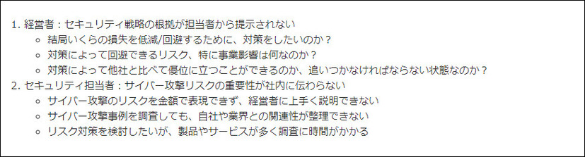 セキュリティ対策の予算確保における課題