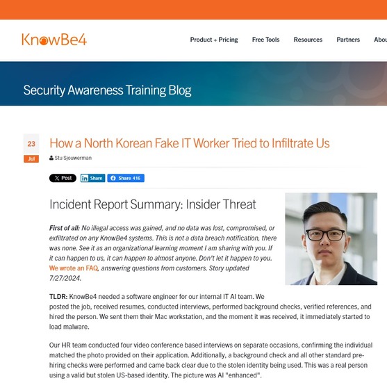 https://blog.knowbe4.com/how-a-north-korean-fake-it-worker-tried-to-infiltrate-us