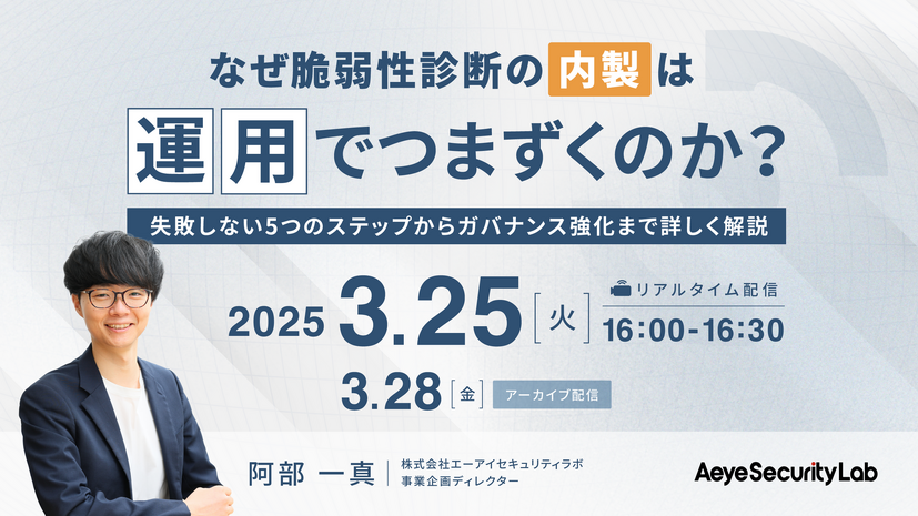 「なぜ脆弱性診断の内製は「運用」でつまずくのか？失敗しない5つのステップからガバナンス強化まで詳しく解説」イメージ