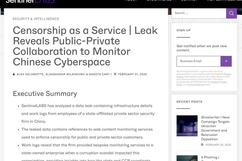 https://www.sentinelone.com/labs/censorship-as-a-service-leak-reveals-public-private-collaboration-to-monitor-chinese-cyberspace/