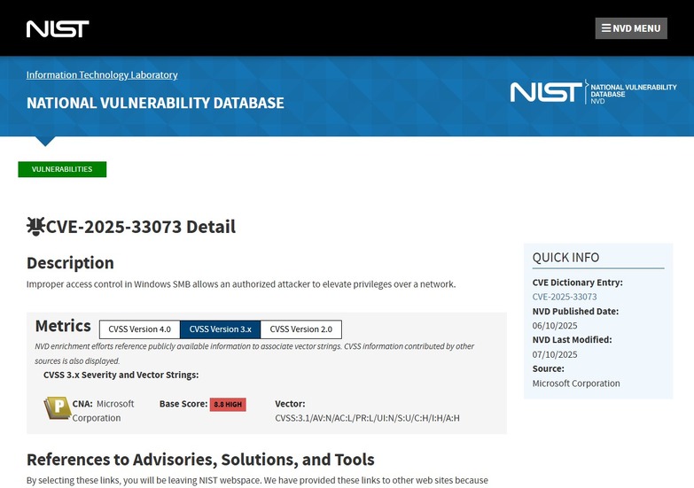 https://nvd.nist.gov/vuln/detail/CVE-2025-33073