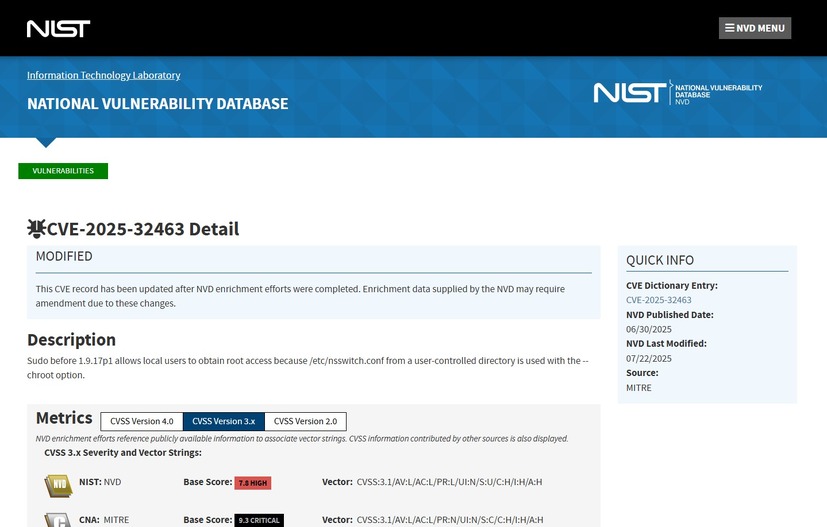 https://nvd.nist.gov/vuln/detail/CVE-2025-32463