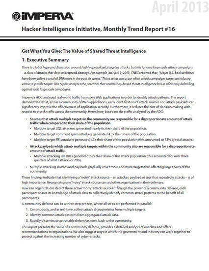 「Hacker Intelligence Initiative Report～Get What You Give: The Value of Shared Threat Intelligence～」