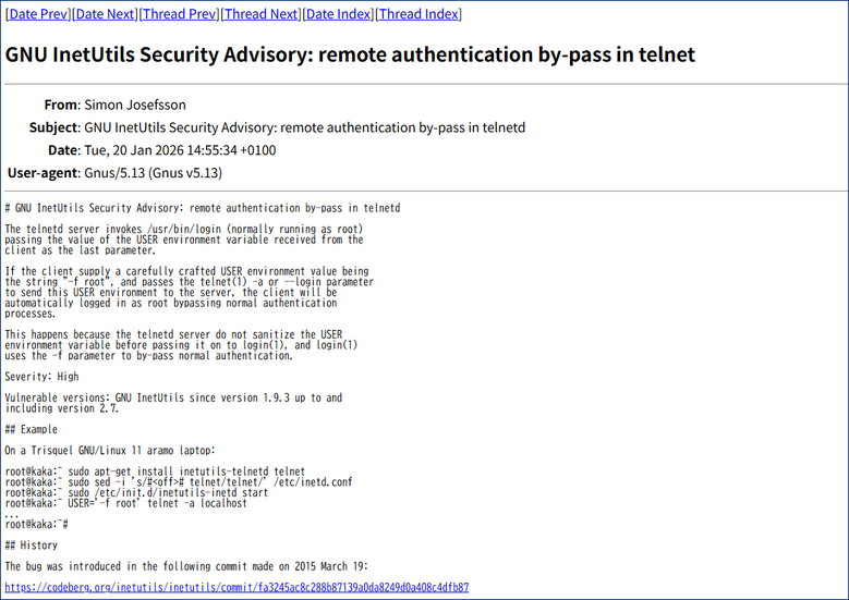 https://lists.gnu.org/archive/html/bug-inetutils/2026-01/msg00004.html