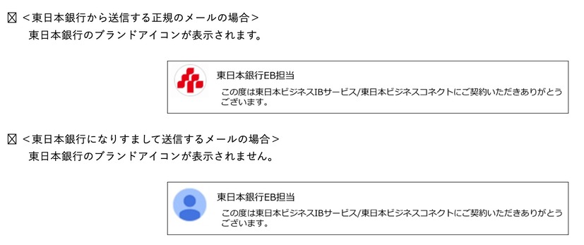 対応メールサービスでの表示例