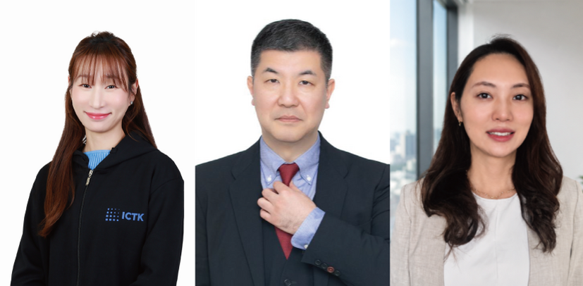左からアイシティケー株式会社 マーケティング本部 責任研究員 Bona Kim氏、株式会社S2W 三好平太氏、株式会社クワッドマイナージャパン セールスディレクター 佐藤あふひ氏（KISIA：韓国情報保護産業協会）