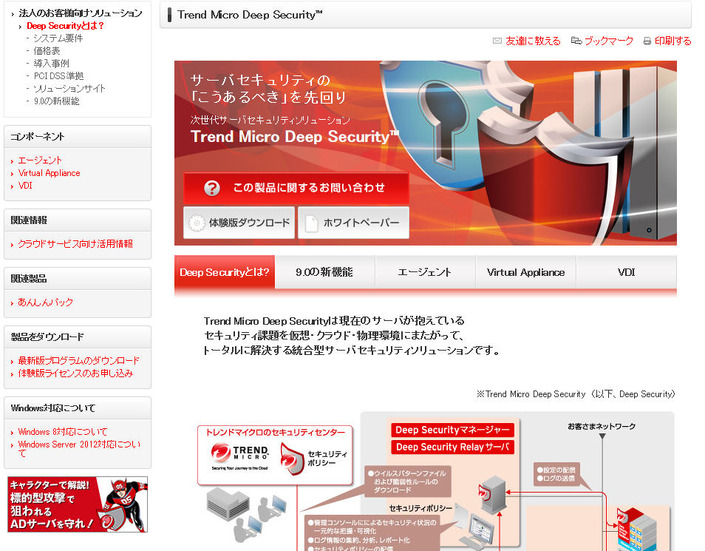 「Trend Micro Deep Security」サイト