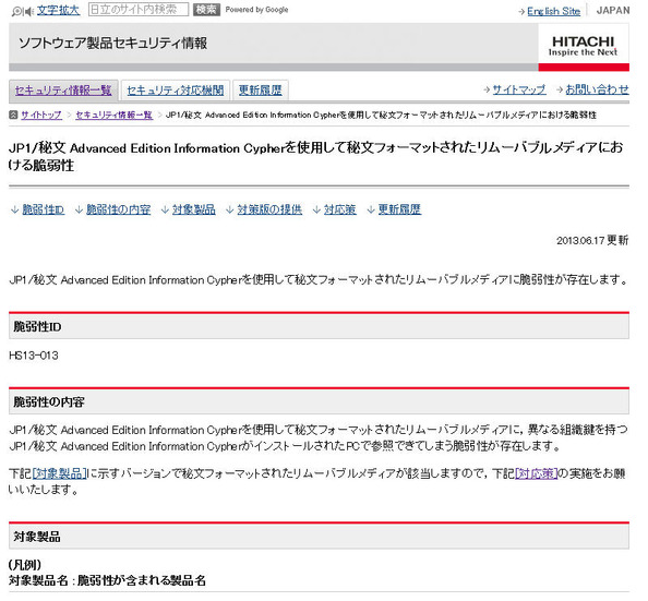 HIRTによる脆弱性情報