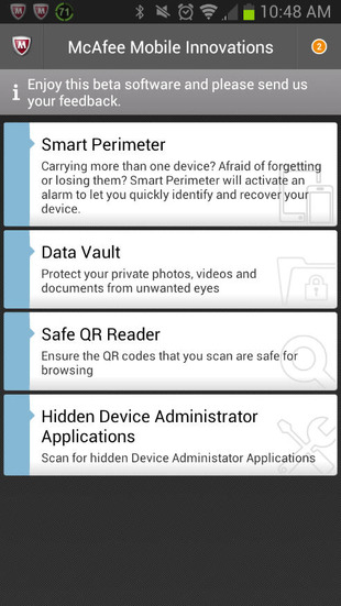 「McAfee Mobile Innovations」で隠しアプリを検出