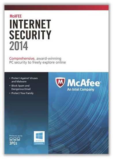 「McAfee Internet Security 2014」のパッケージ（英語版）