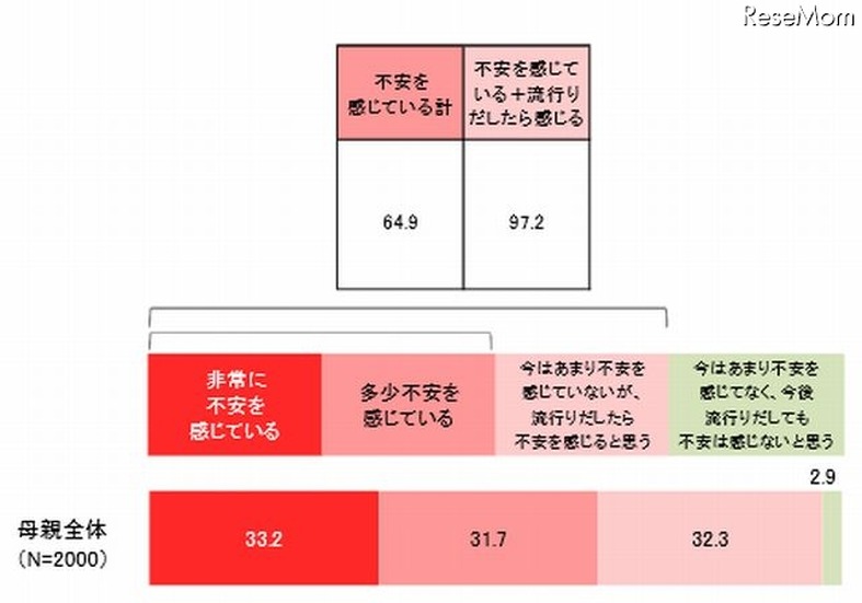 インフルエンザに対する不安（母親）